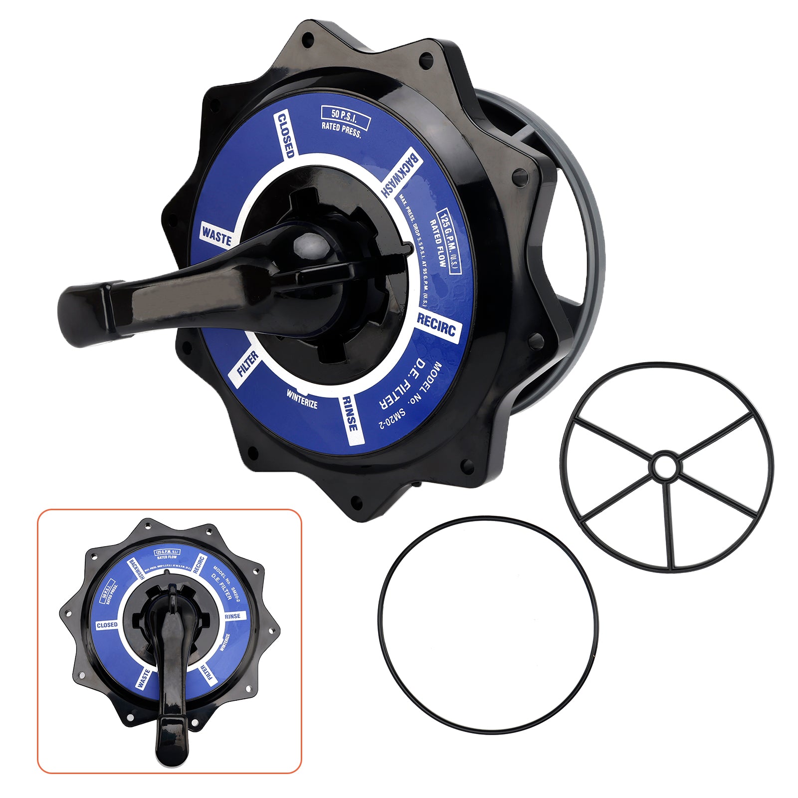 R0443900 Ensemble de vanne supérieure de 2 pouces pour remplacement de vanne multivoies Zodiac Jandy