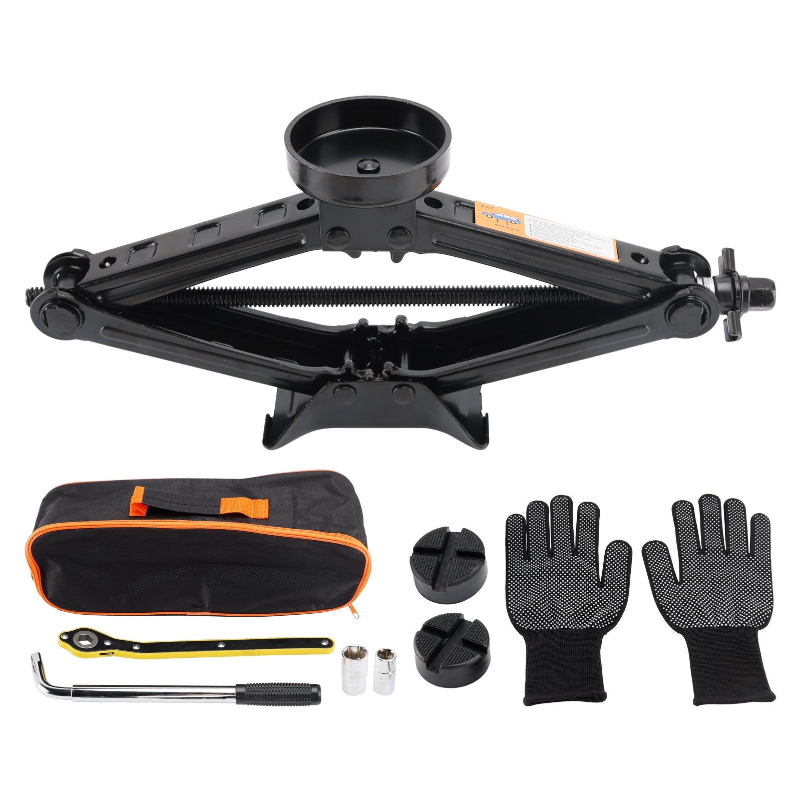 Universele schaarkrik 2,5 T/2500 kg met wielsleutel voor SUV's en MPV's