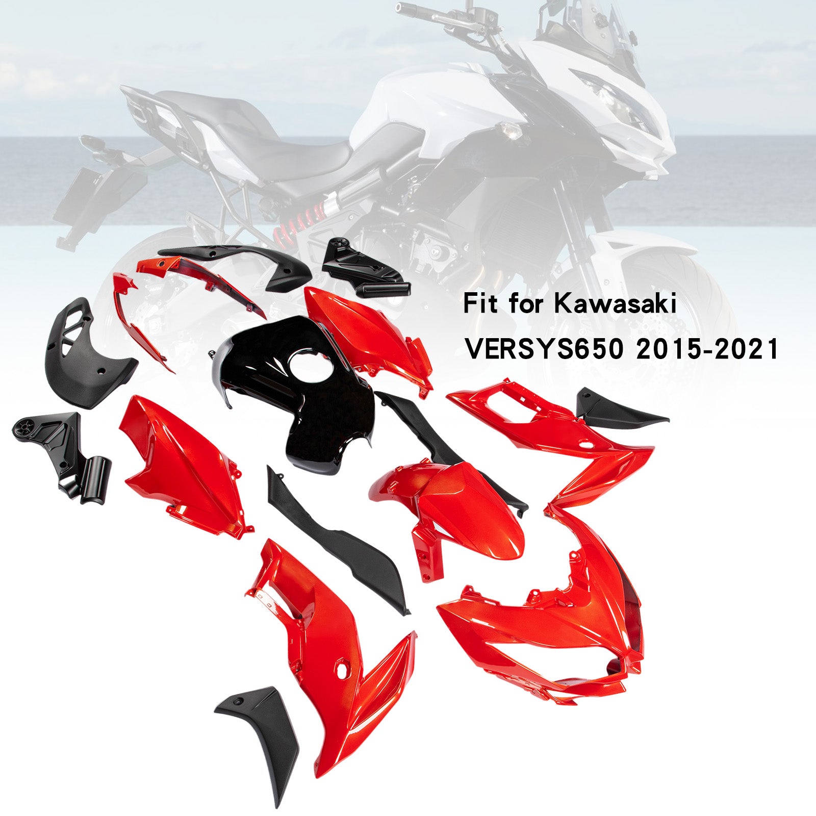 Carénage de carrosserie en plastique ABS d'injection adapté à Kawasaki VERSYS650 2015-2021