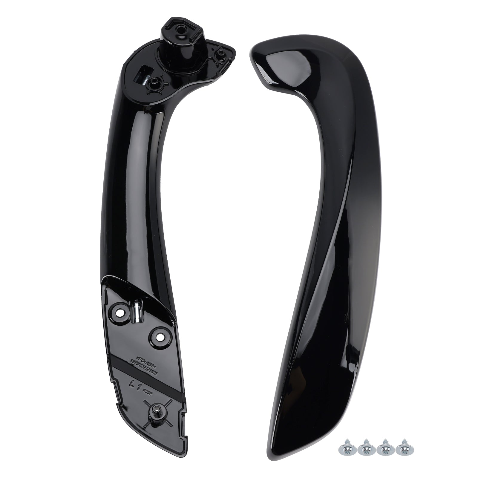 Klamka wewnętrzna drzwi przednich lewych (podstawa + osłona) czarna do Renault Megane MK3 Fluence