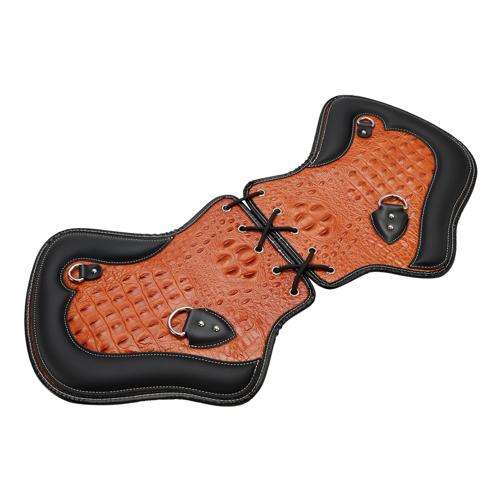 Paar CNC Thermal Saddle-bescherming voor motorfietsen Touring, Softail, Dyna of Sportster (1985-2017) : zwart en bruin