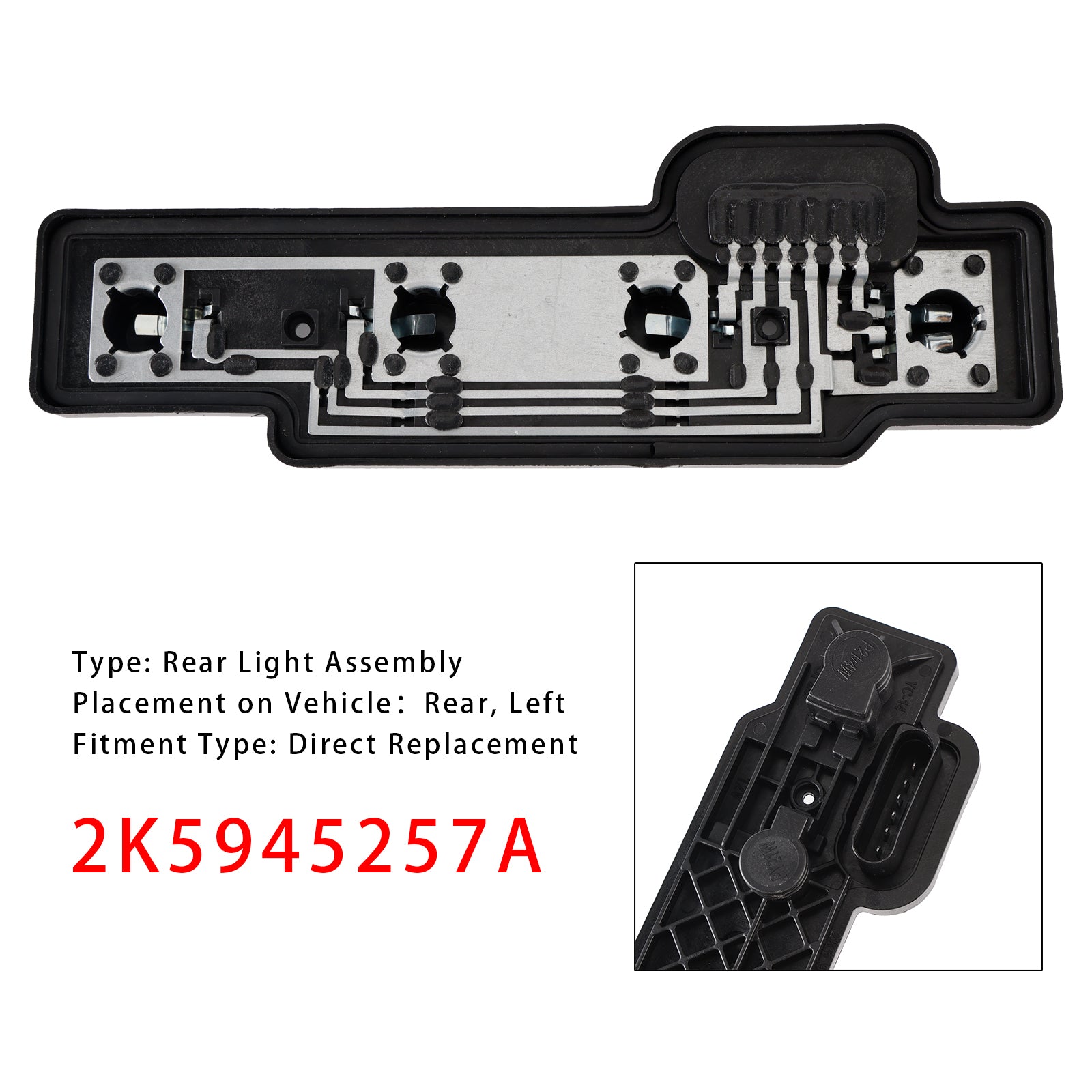 Podpora d&Žarnica leve zadnje luči za VW Caddy 2004-2014 2K5945257A