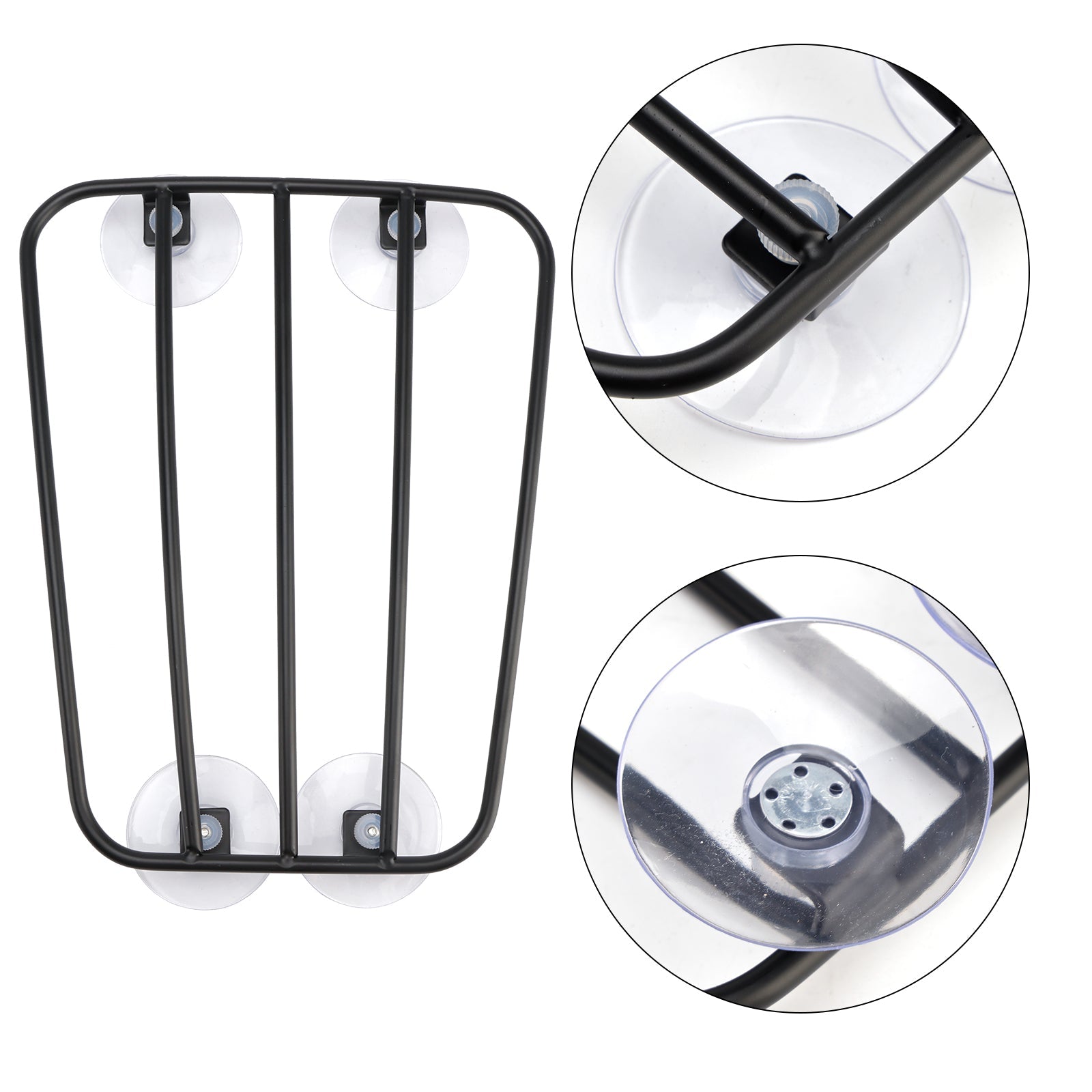 Univerzalno črno klasično držalo za rezervoar za motorna kolesa s priseski