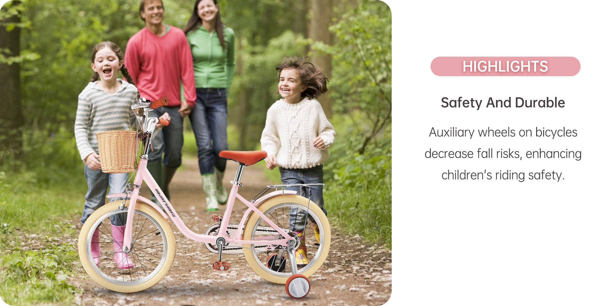 Lapsipyörä 18 tuumaa tytöille ja pojille 7–9 -vuotiaille korilla