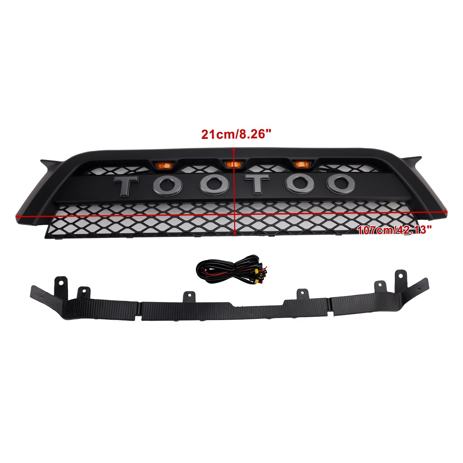 Griglia per paraurti anteriore TRD Pro Style per Toyota 4Runner 2010-2013, nero opaco