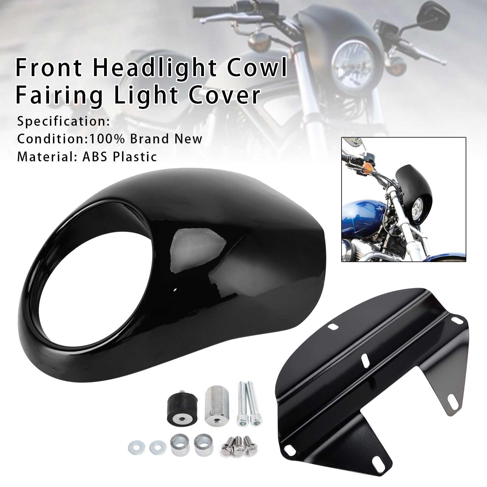 Cache de phare pour Sportster Dyna XL 883 1200 FX (à partir de 1973)