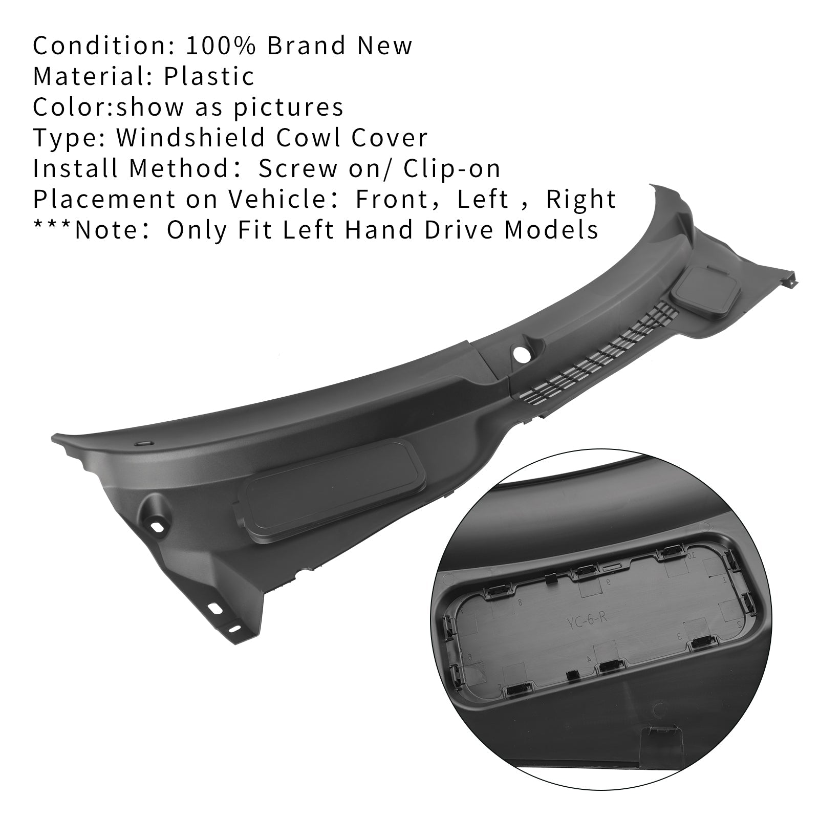 Mini Cooper Cocutryman R60 2010-2016 51719808095 Plošča za kapuco vetrobranskega stekla+517198096