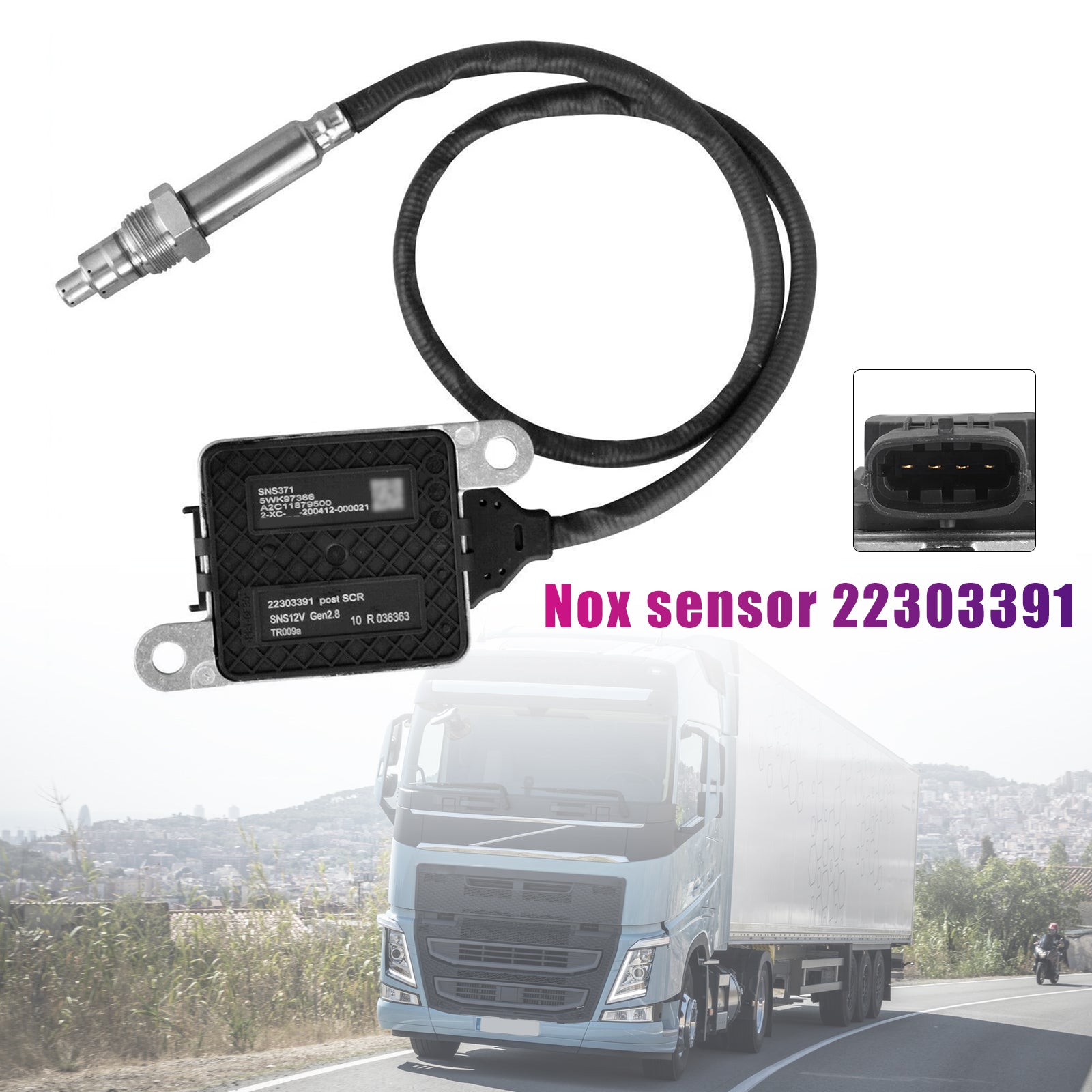 Sensore'ossidi di&Uscita azoto (NOx) per camion Volvo D11, D13, D16 e Mack MP8, codice articolo 22303391