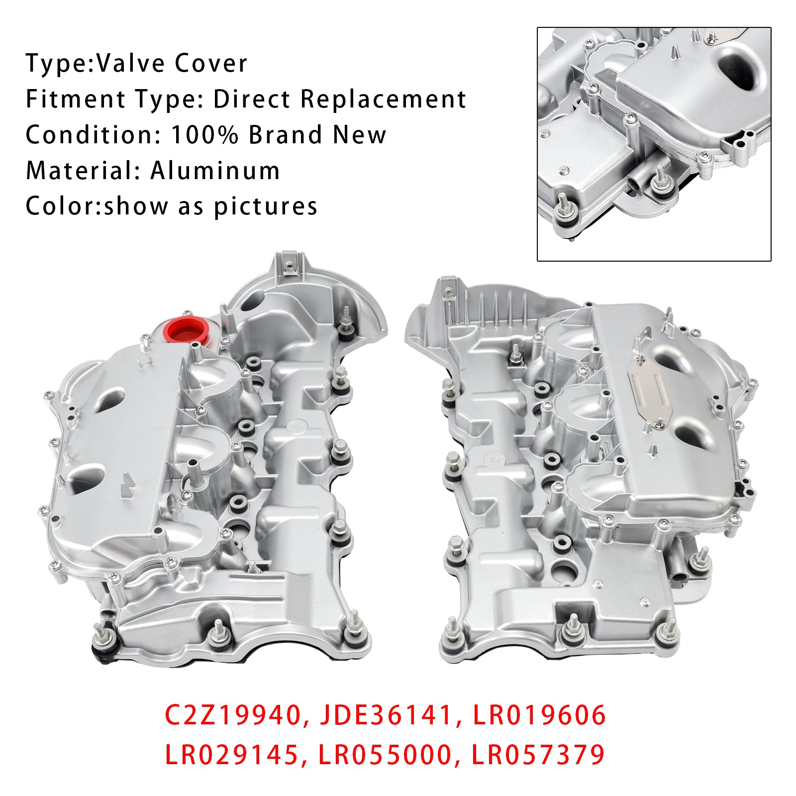 Coppia coperchi testate in alluminio per Land Rover Discovery Range Rover 3.0 V6 306DT