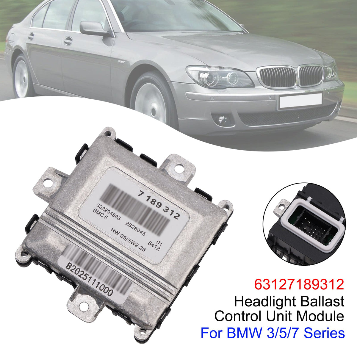 Module de commande de ballast de phare 63127189312 pour BMW Série 3/5/7