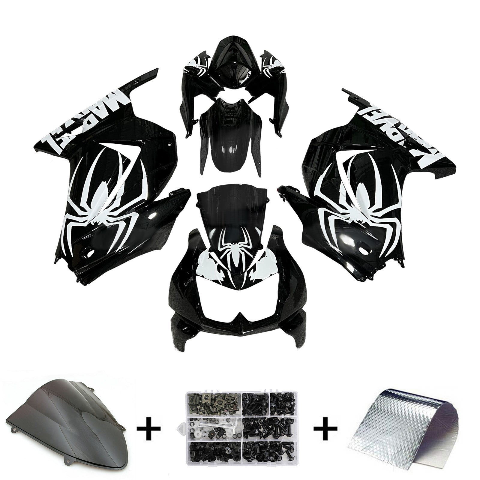 Injectie kuipkit, ABS Plastic Body voor Kawasaki EX250 Ninja250R 2008-2012