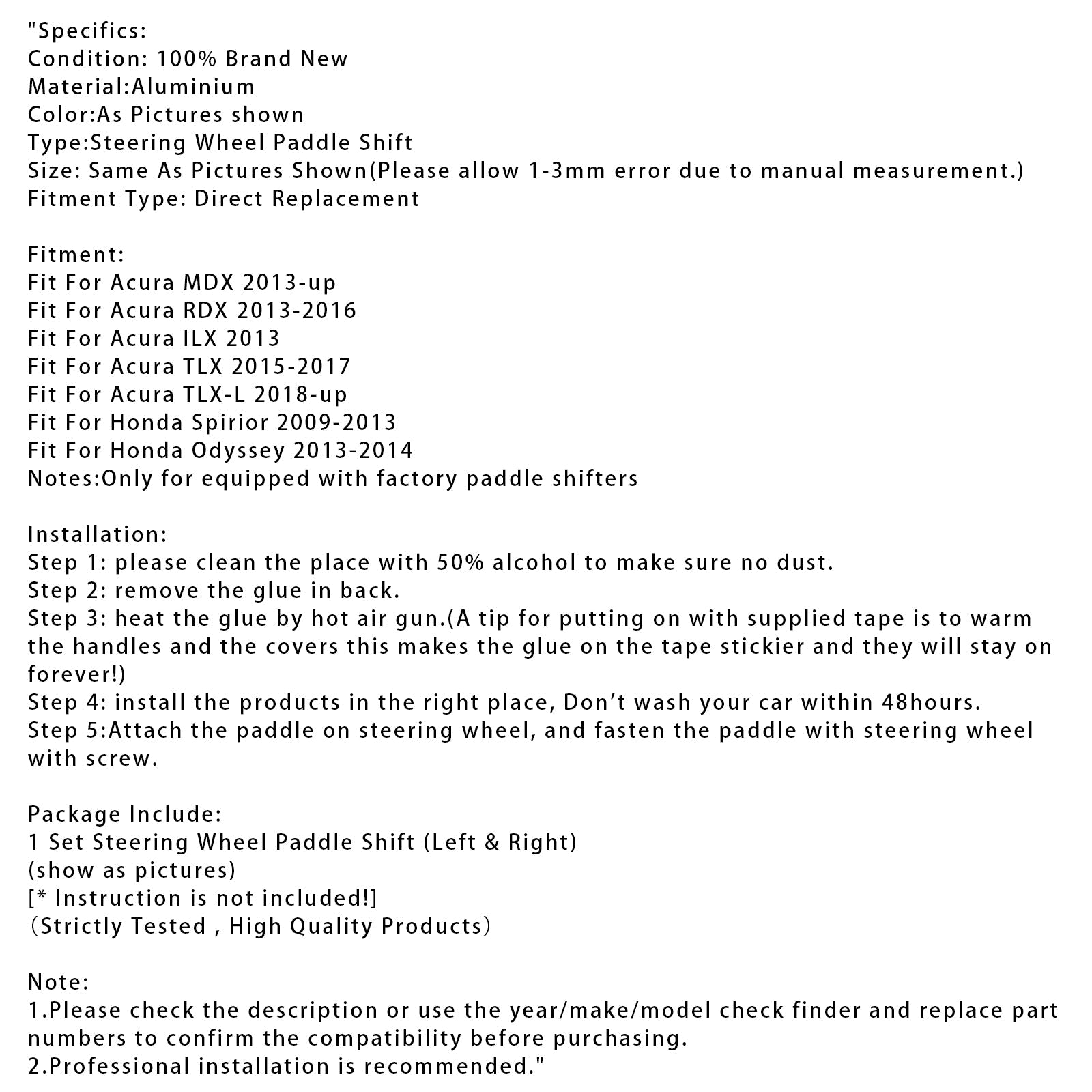 EXTENSIÓN DEL CAMBIO DE VELOCIDAD PALETS VOLING VOLING PARA ACURA MDX RDX TLX en aluminio