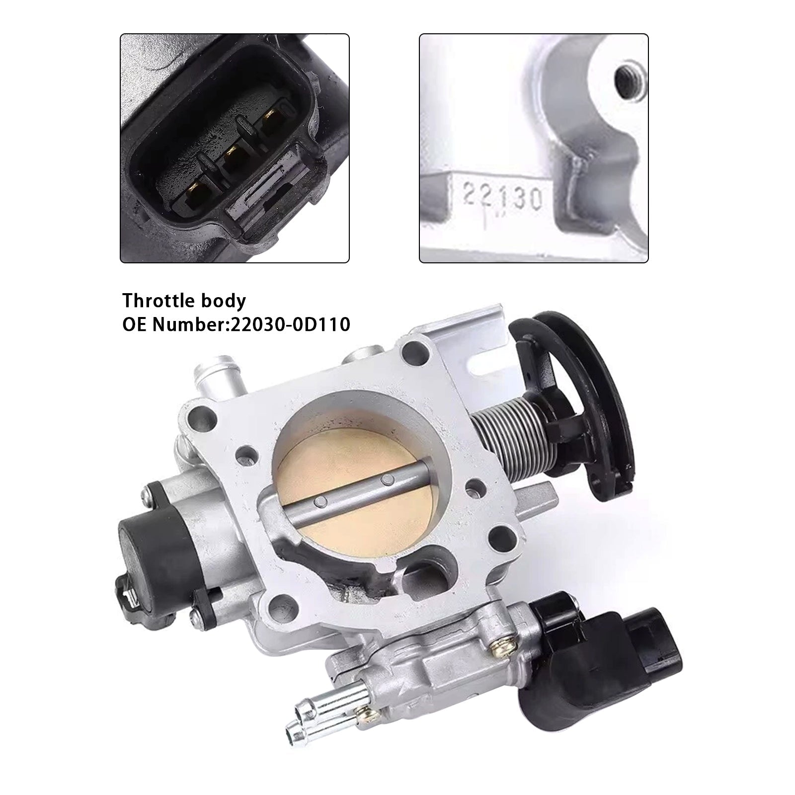 Ensemble de corps de papillon pour Toyota Corolla M/T 2WD Sedan 2004 22030-0D110