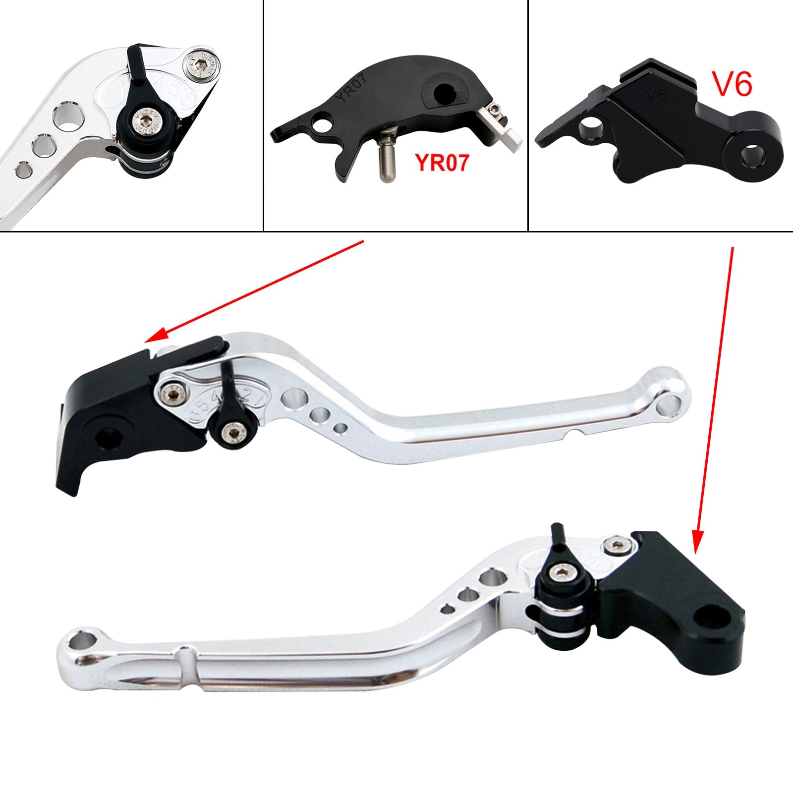 Levier de frein et d'embrayage long compatible avec YAMAHA XSR900 XSR900GP MT-09 MT-09SP 2024-2025