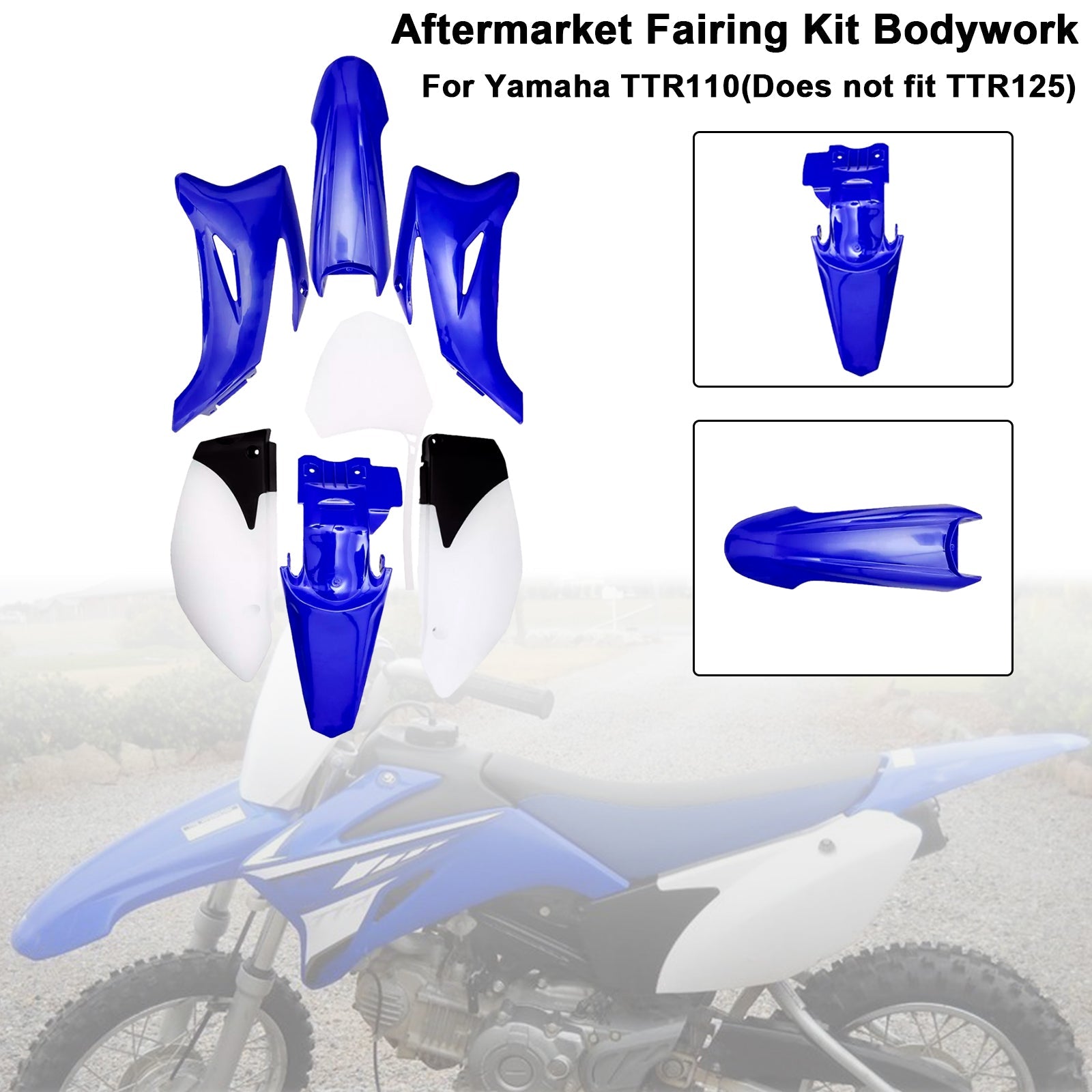 Kit carrosserie plastique et carénage garde-boue pour moto tout-terrain Yamaha TTR110