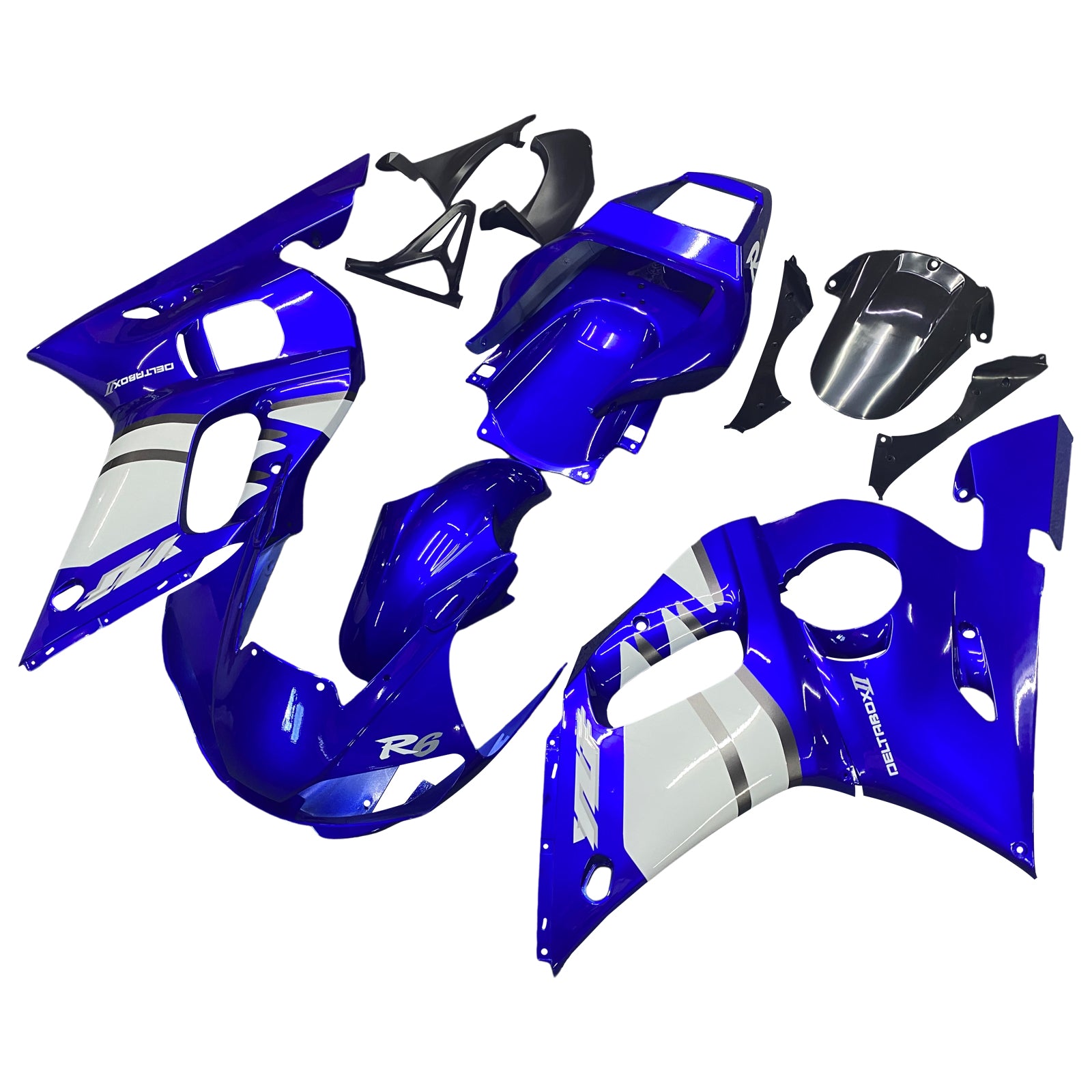 ABS Injection Plastic ABS Fairing Fit for Yamaha YZF R6 1998-2002 Blue White