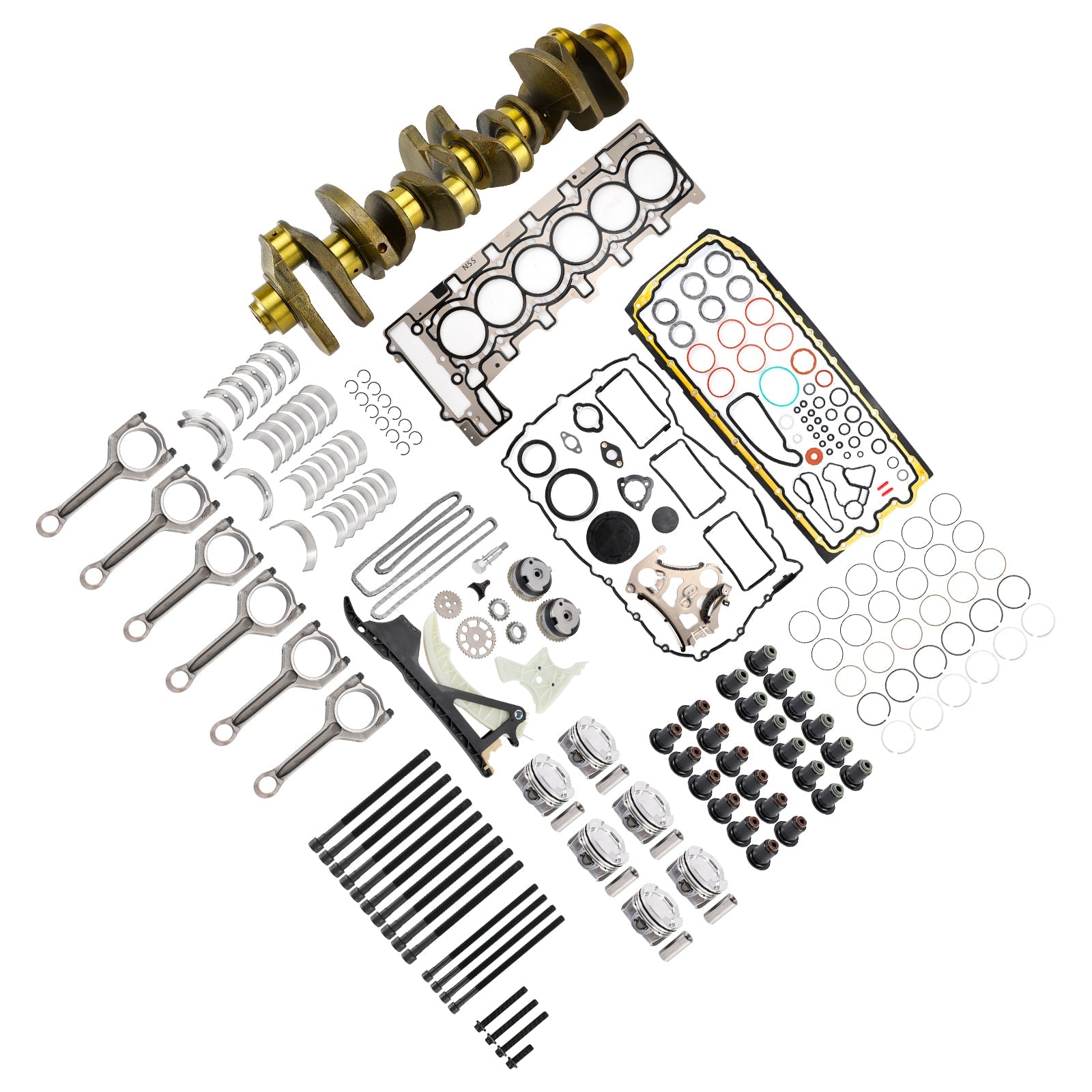 Kit de pistones, juntas, bieles de conexión del cigüeñal y distribución del motor BMW 740i/740LI F01 F02 N55 3.0L 2011-2015 11212163665