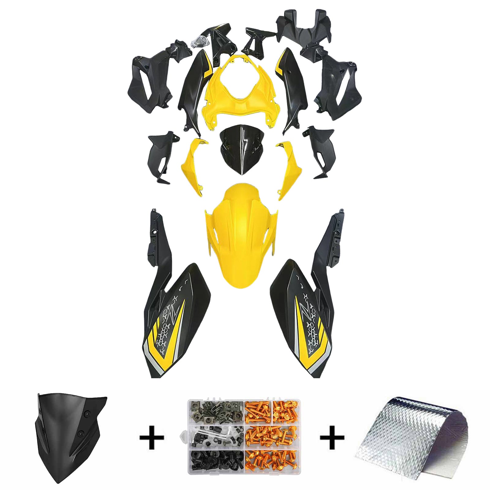 Kit de carénage en plastique ABS injecté compatible avec Kawasaki Z400 2018-2024
