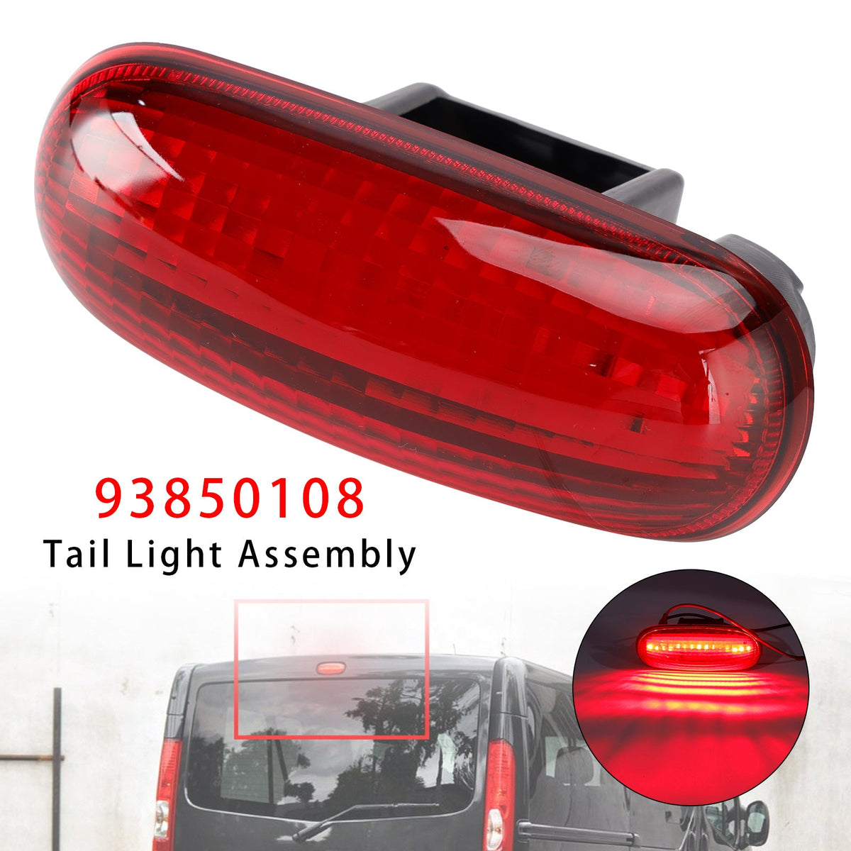 Troisième feu stop arrière surélevé 93850108 pour Vauxhall Vivaro A X83 01-2014 Rouge