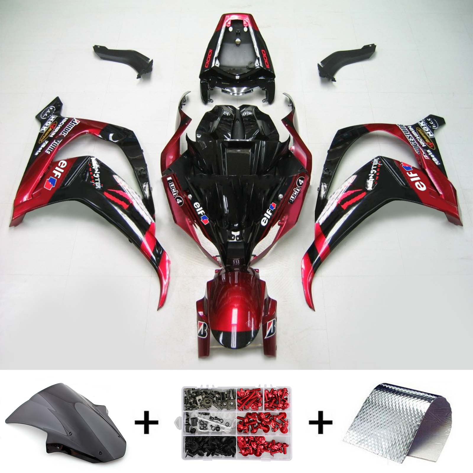 2011-2015 Kawasaki ZX10R Kit carenatura iniezione plastica ABS carrozzeria