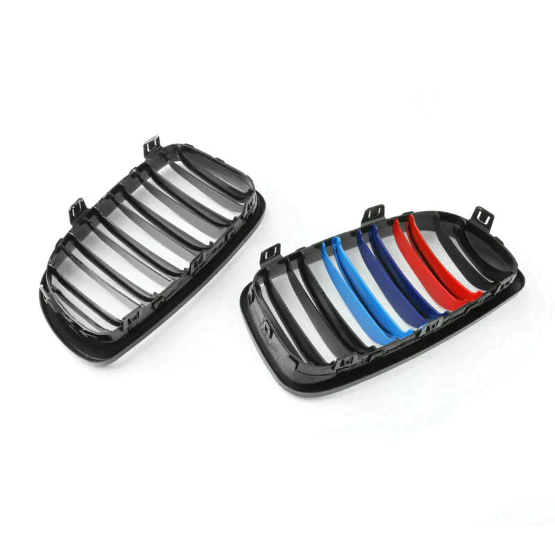 Parrilla de riñón de parachoques delantero 2xGloss Black Mcolor para BMW E81 E82 E87 E88 07-12 genérico