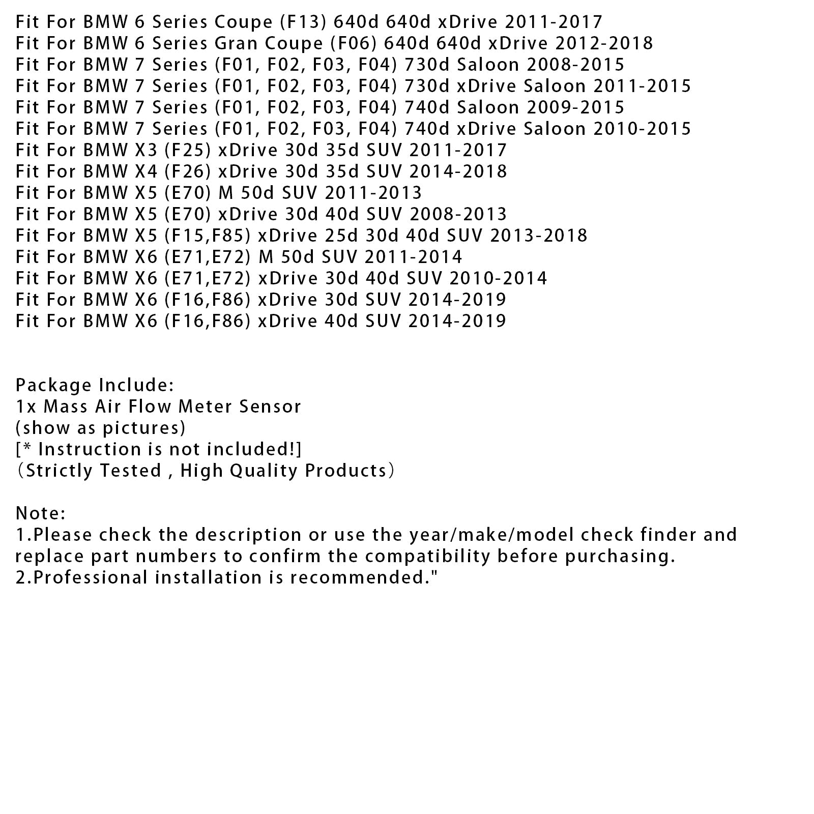 Senzor merilnika pretoka d'zračna masa za BMW 330d 525d 530d X3 X4 13627804150
