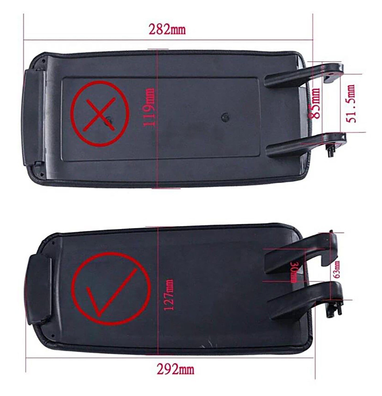 Console centrale centrale di bracciolo in pelle nera per Audi A4 B6 B7 2001-2008 8E0864245E