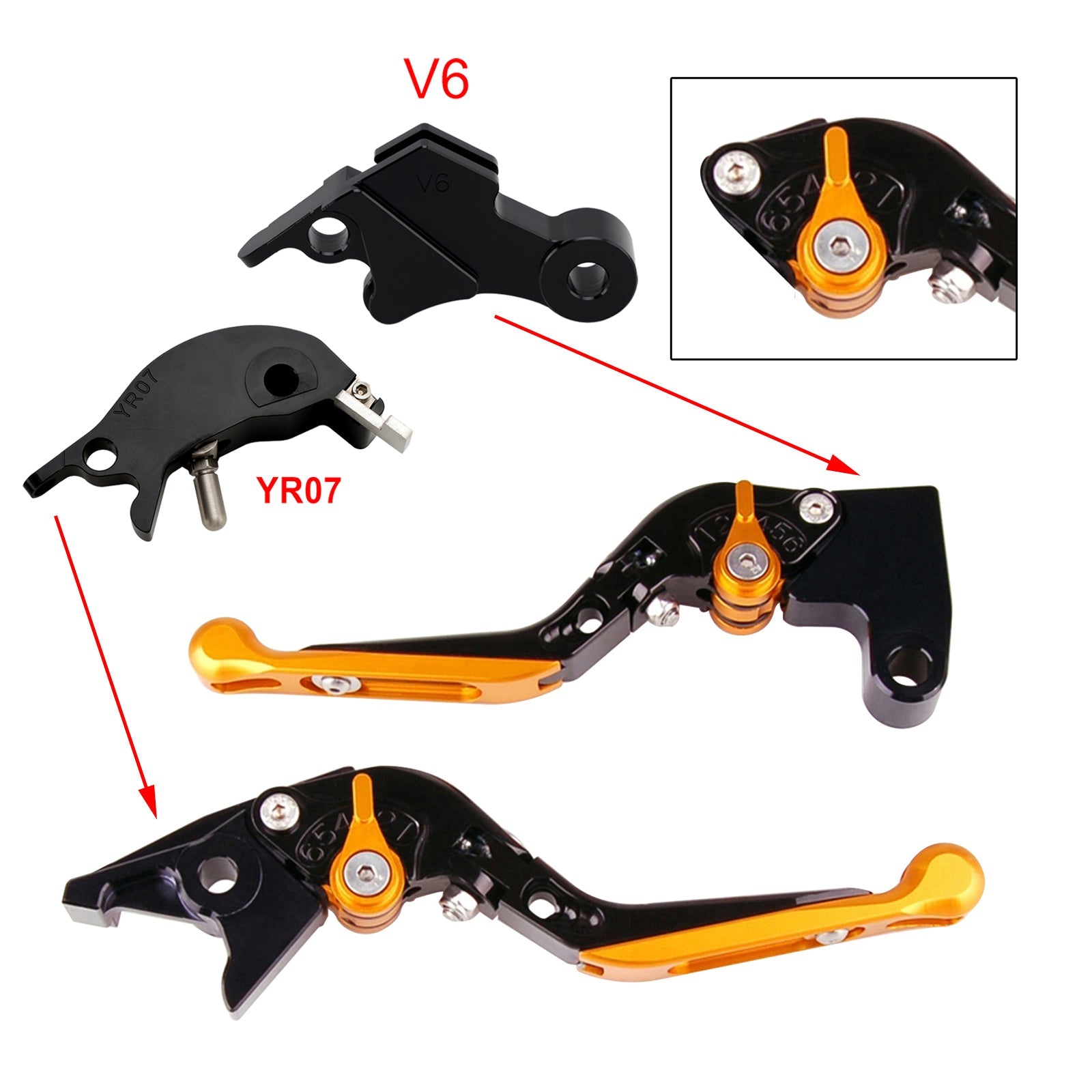 Levier de frein et d'embrayage réglable compatible avec YAMAHA XSR900 XSR900GP MT-09 MT-09SP 24-25