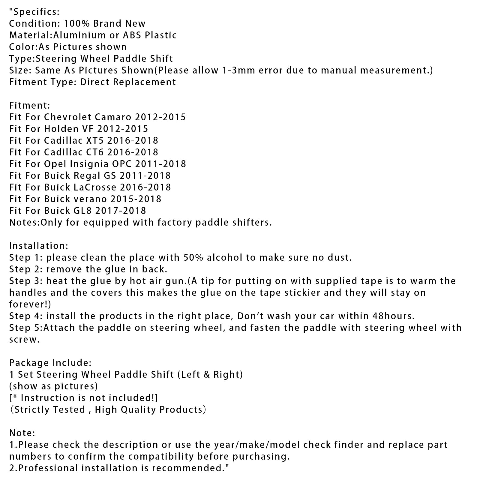 Couvre-palettes de changement de vitesse pour Holden VF 2012-2015