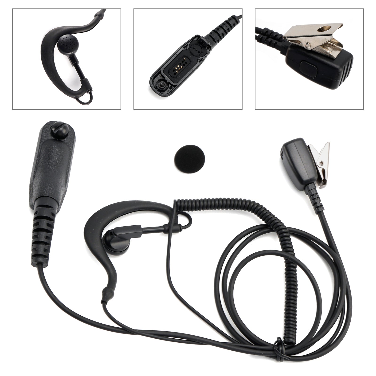 8268-614 Casque audio incurvé avec contour d'oreille pour XPR6380 XiR P8260 DP3600 APX6000 GP328D