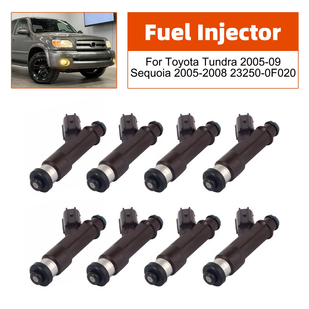 8 wtryskiwaczy paliwa dla Toyoty Tundra i Sequoia 2005-2008 (numer części 23250-0F020) na lata 2005-2009