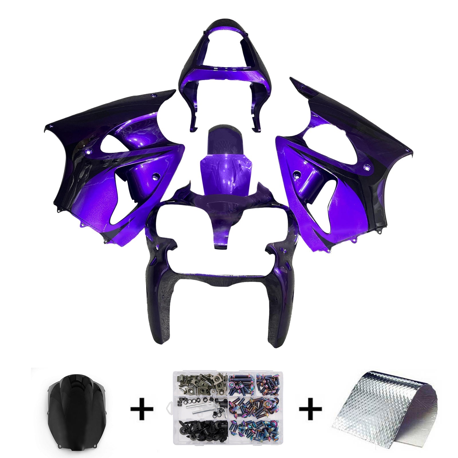 Kit de carénage par injection pour Kawasaki ZX6R 636 2000-2002 ZZR600 2005-2008