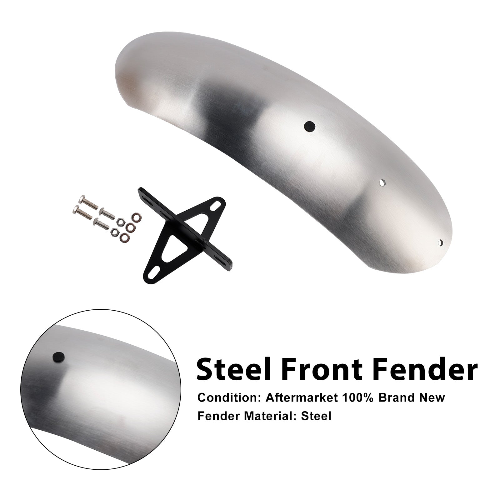 Garde-boue avant en acier compatible avec MOTO GUZZI V7 II Stone Classic Special 10-16