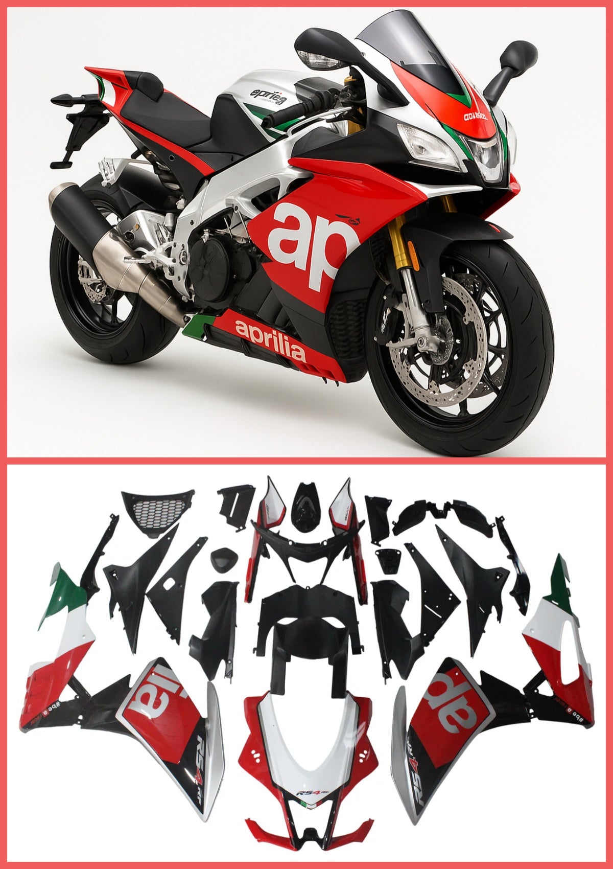 Amotopart Aprilia RSV4 1000 2016-2018 Kit de carénage