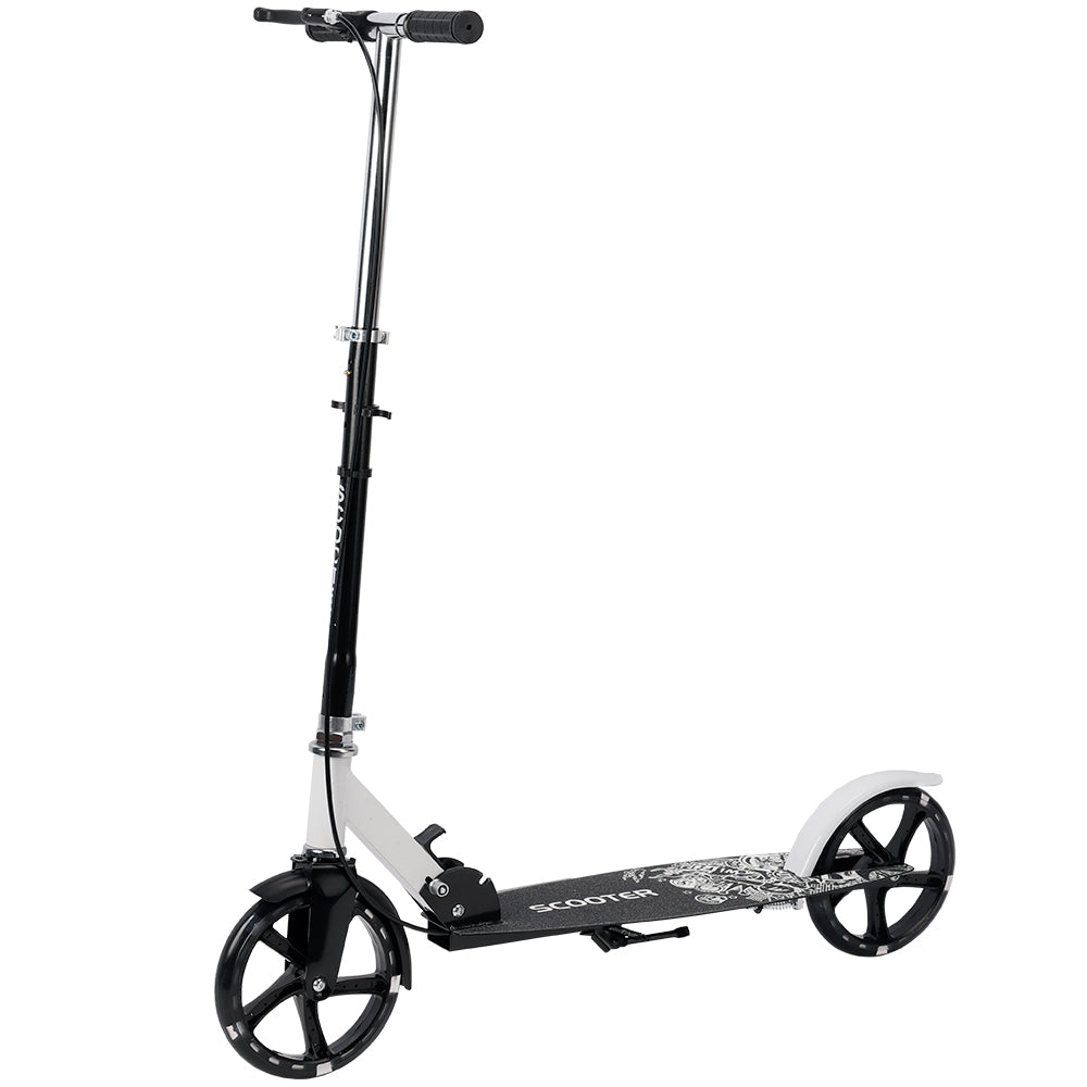 Trottinette Pliable Sans Moteur Violette pour Tous les Âges avec Roues PU Lumineuses Hauteur Réglable et Plateau Antidérapant