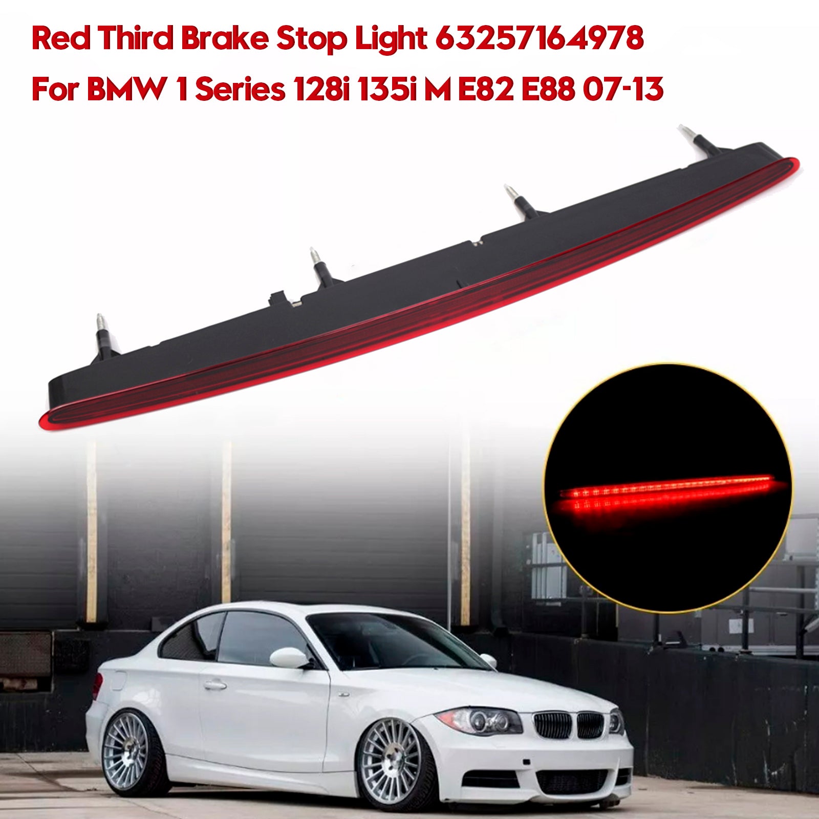 Kolmas Fire Stop Red 63257164978 BMW 1 -sarjalle 128i 135i M E82 E88