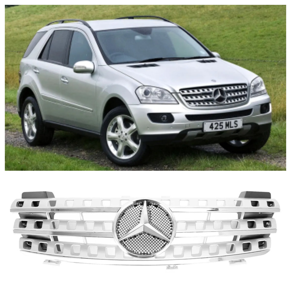 Calandre avant noire chromée pour Mercedes Benz Classe ML W164 ML320/300/350/500 2005-2008