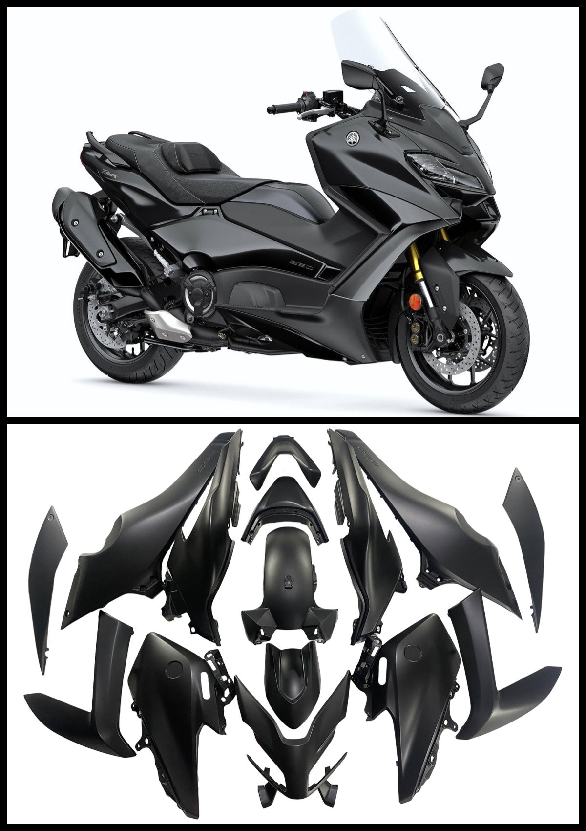 Kit di carenatura per iniezione per carrozzeria compatibile con Yamaha Tmax 560 (2022-2024)