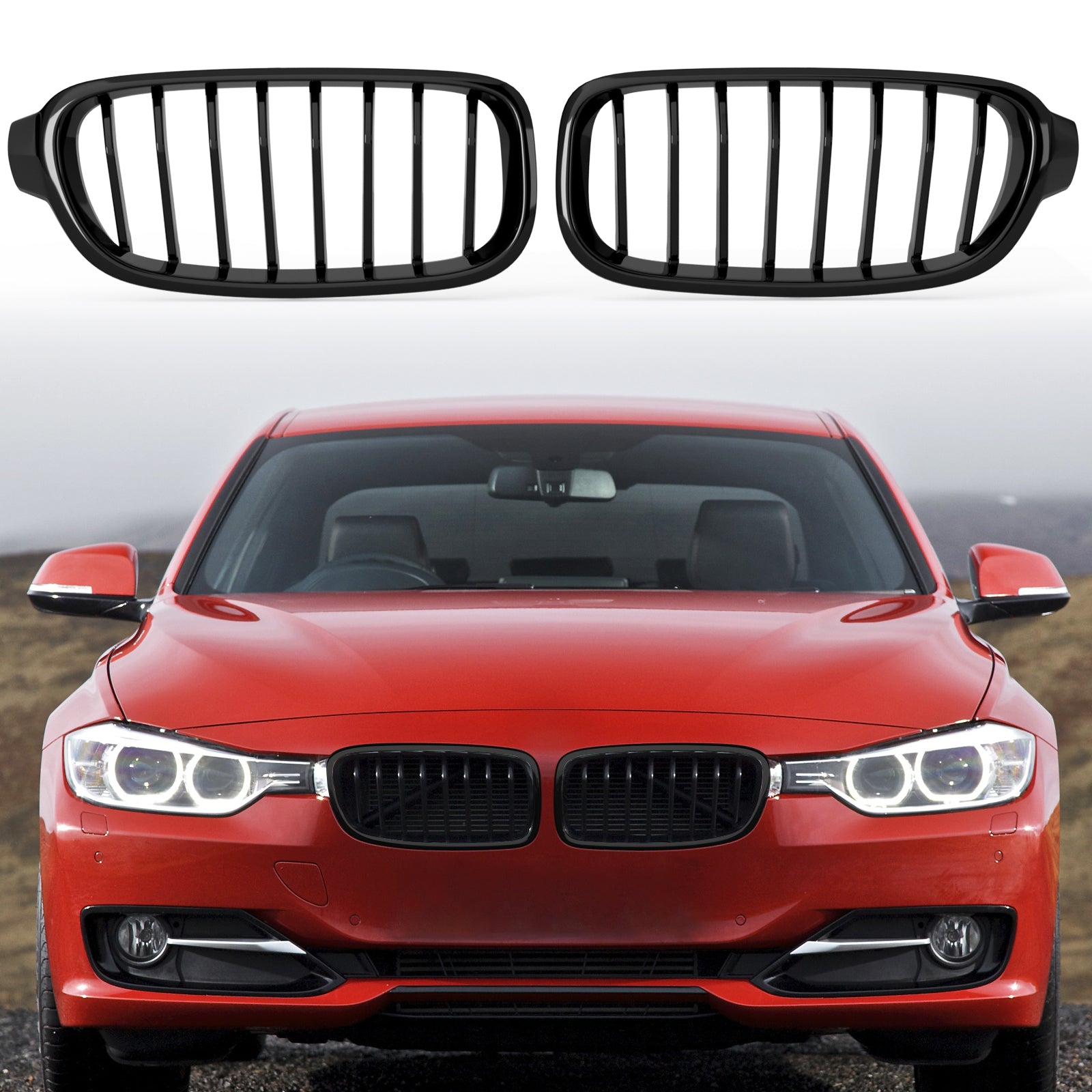 BMW 3 Series F30/F31/F35 (2012-2019) Grill de riñón negro brillo