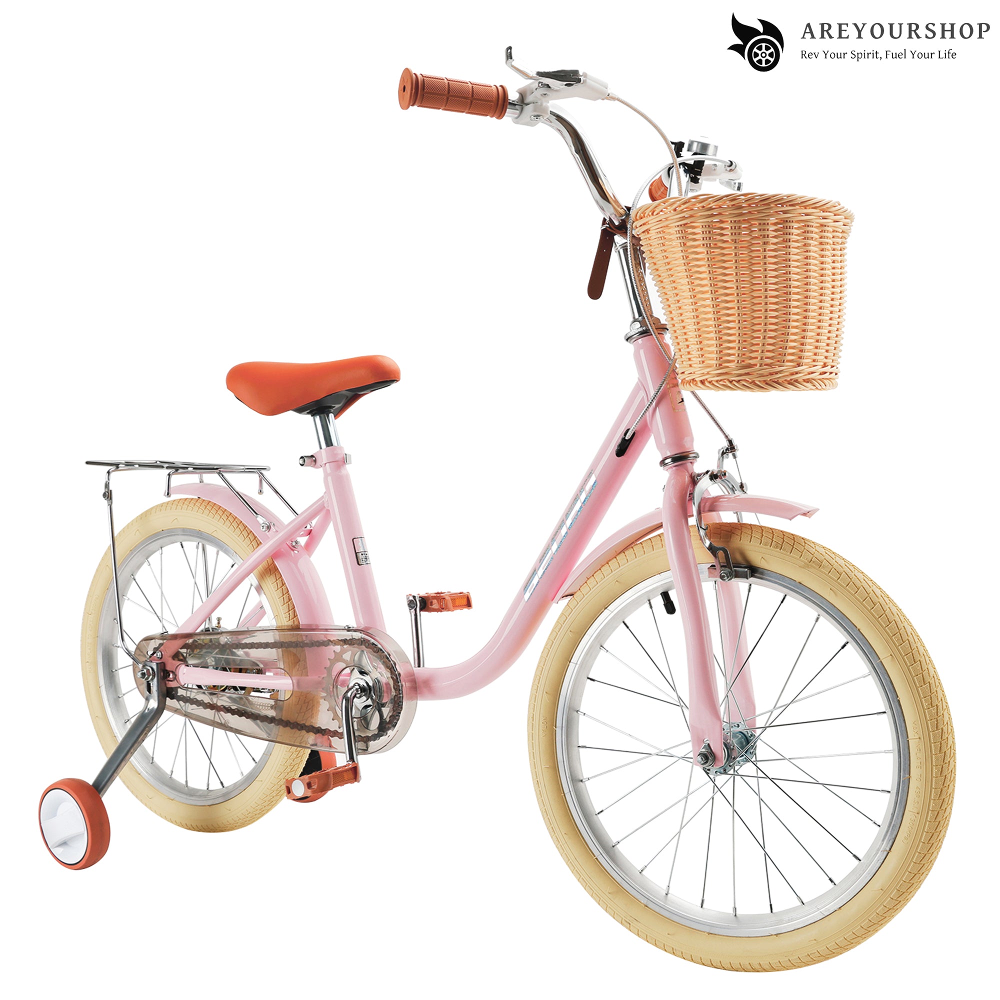 Lapsipyörä 18 tuumaa tytöille ja pojille 7–9 -vuotiaille korilla