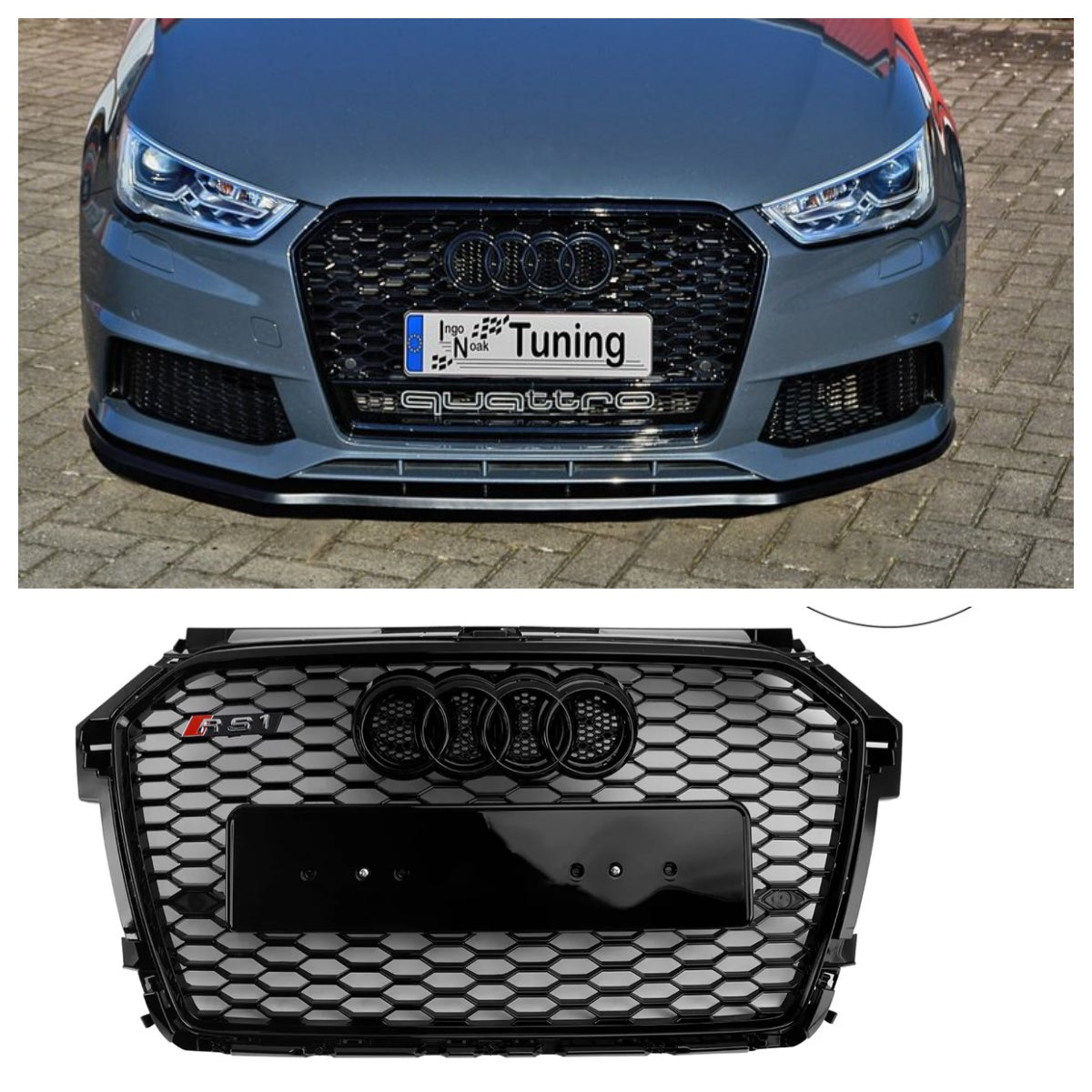 2016-2019 Audi A1 S1 8X Facelift RS Style Grille avant alvéolée noir générique