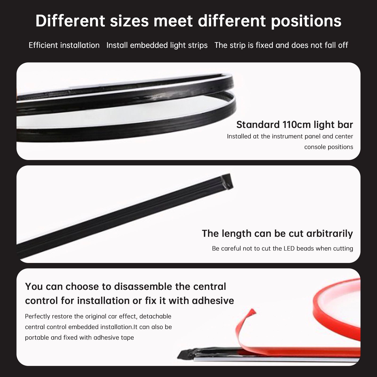 LED de luz decorativa LED colorido en el control central, 110 cm + 35 cm