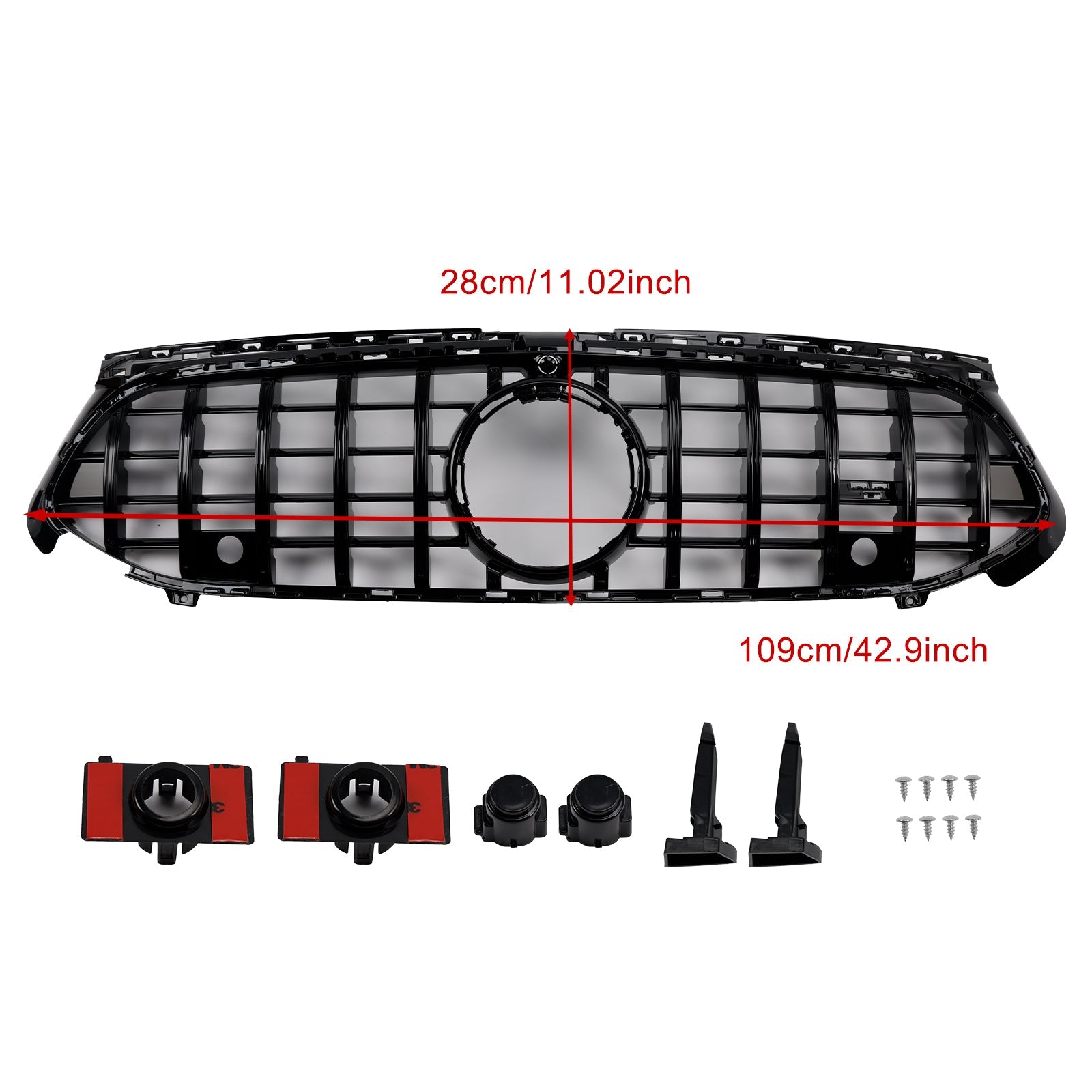 Glanzend zwarte frontgrille voor Mercedes A-Klasse W177 A35 A180 2023-2025