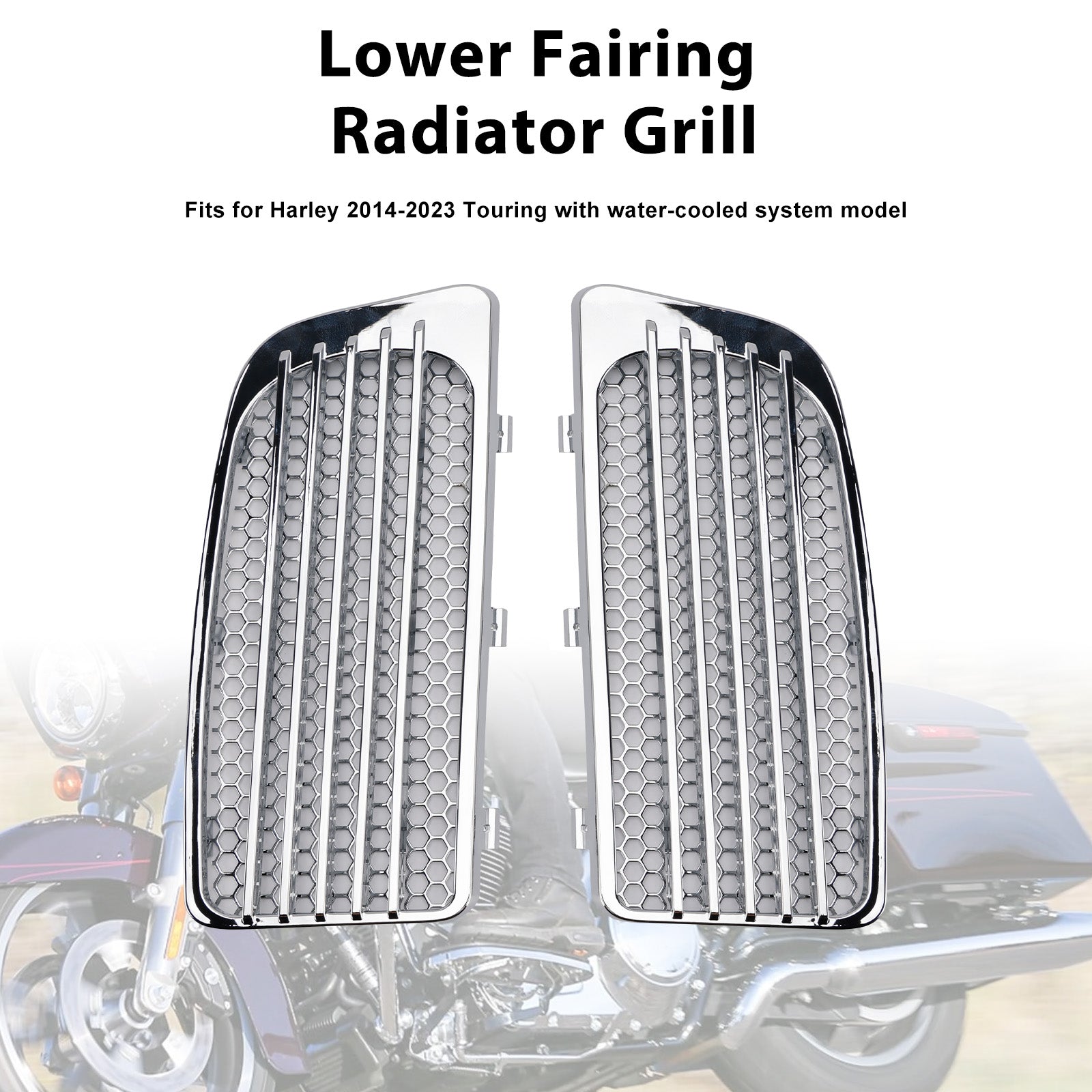 Grille de radiateur de carénage inférieur compatible avec Road Glide King FLHR Special FLTRXS