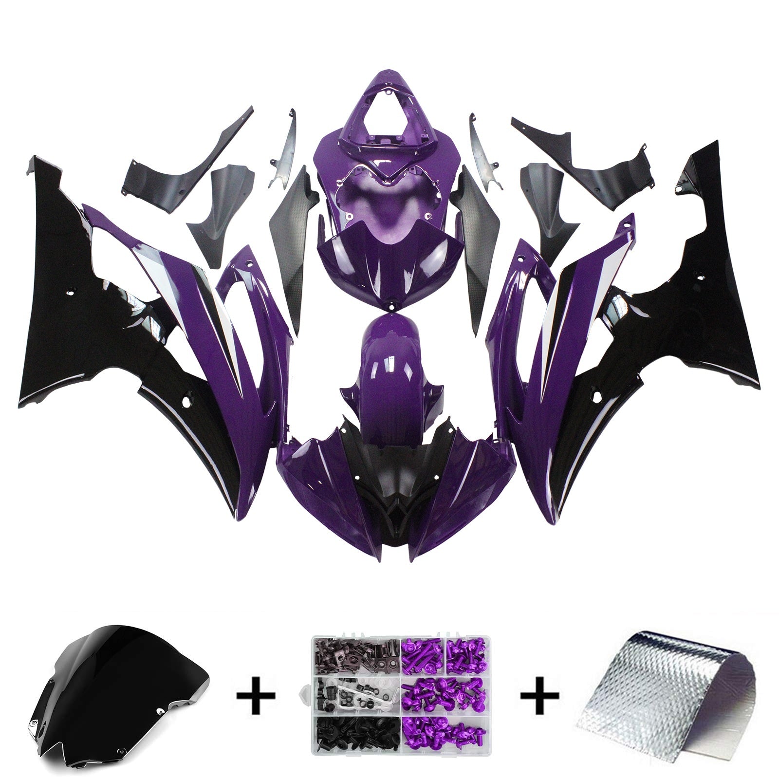 Kit de carénage par injection, carrosserie en plastique ABS, compatible avec Yamaha YZF 600 R6 2008-2016