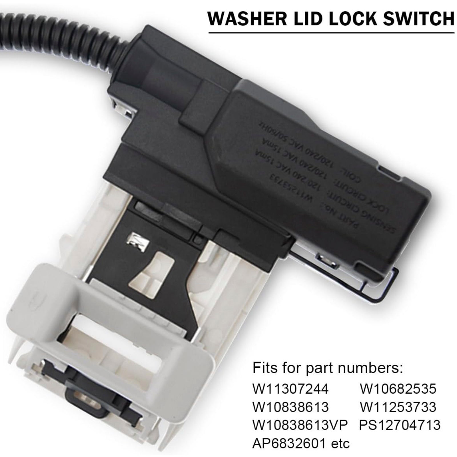 Zespół blokady pokrywy pralki W11307244  W10682535 i zatrzask pokrywy W10837741 dla Maytaga