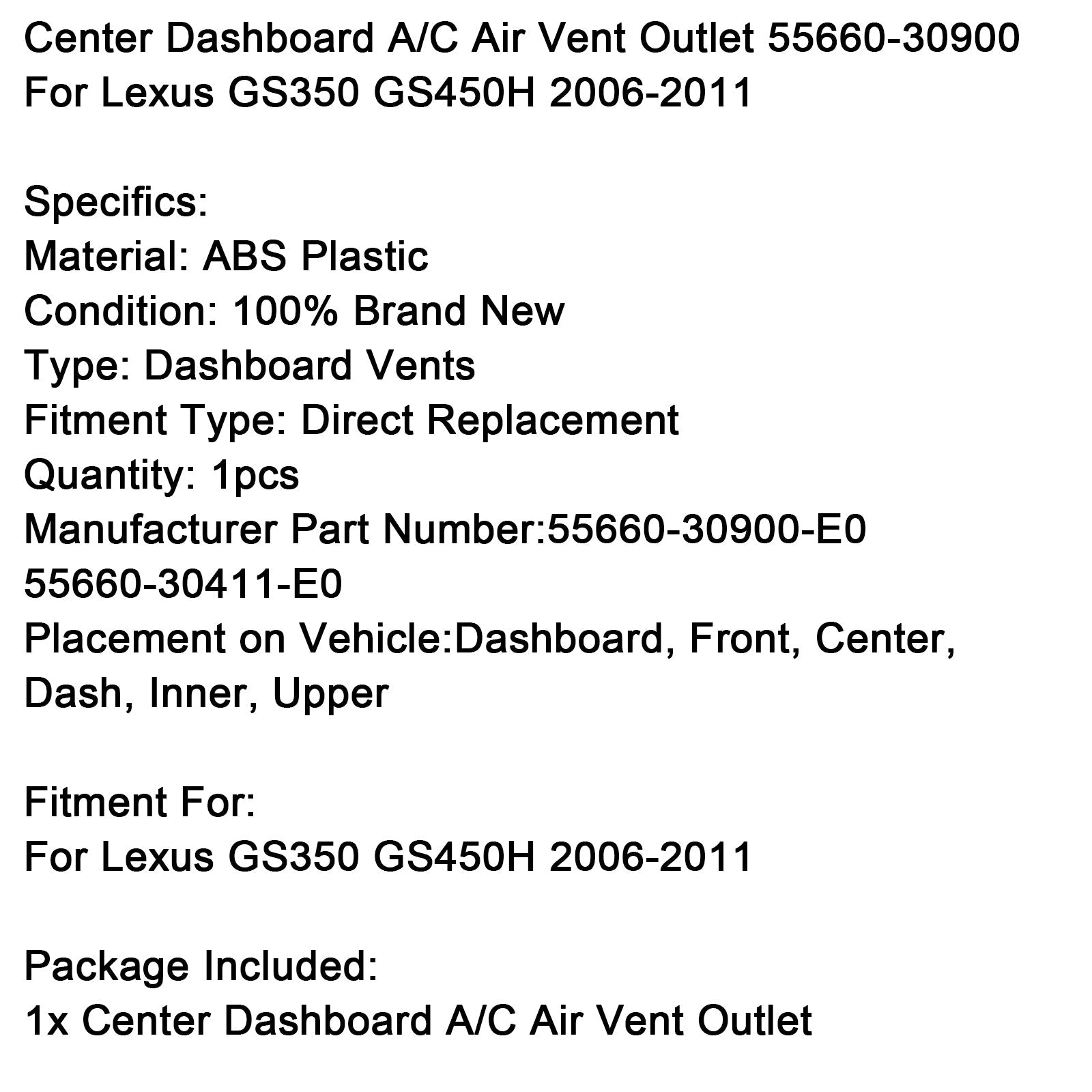 Mreža&Sredinski prezračevalni ventil za Lexus GS350 GS450H 2006-2011 55660-30900