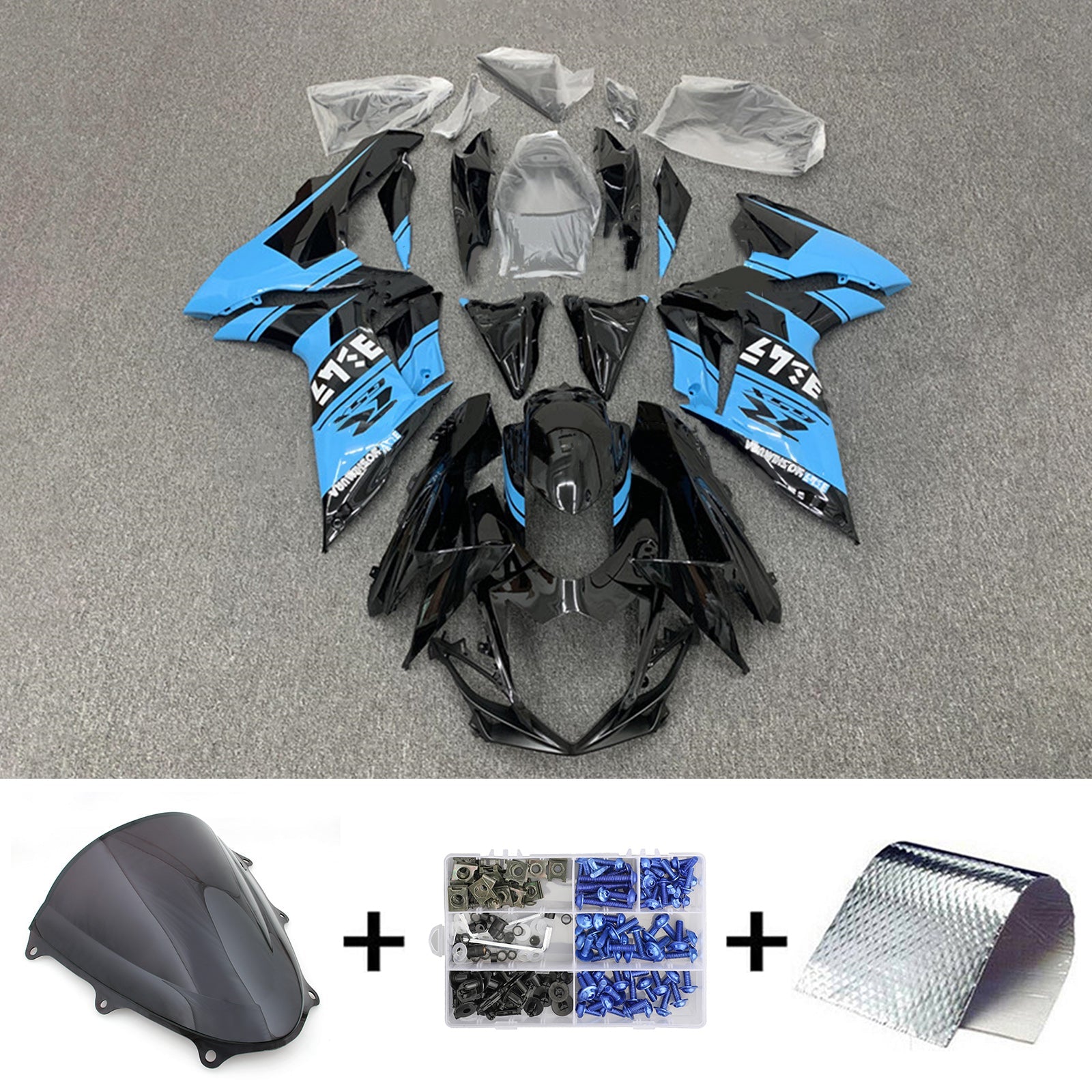 Amotopart Suzuki GSXR 600/750 2011-2023 K11 Kit Carénage Carrosserie Plastique ABS