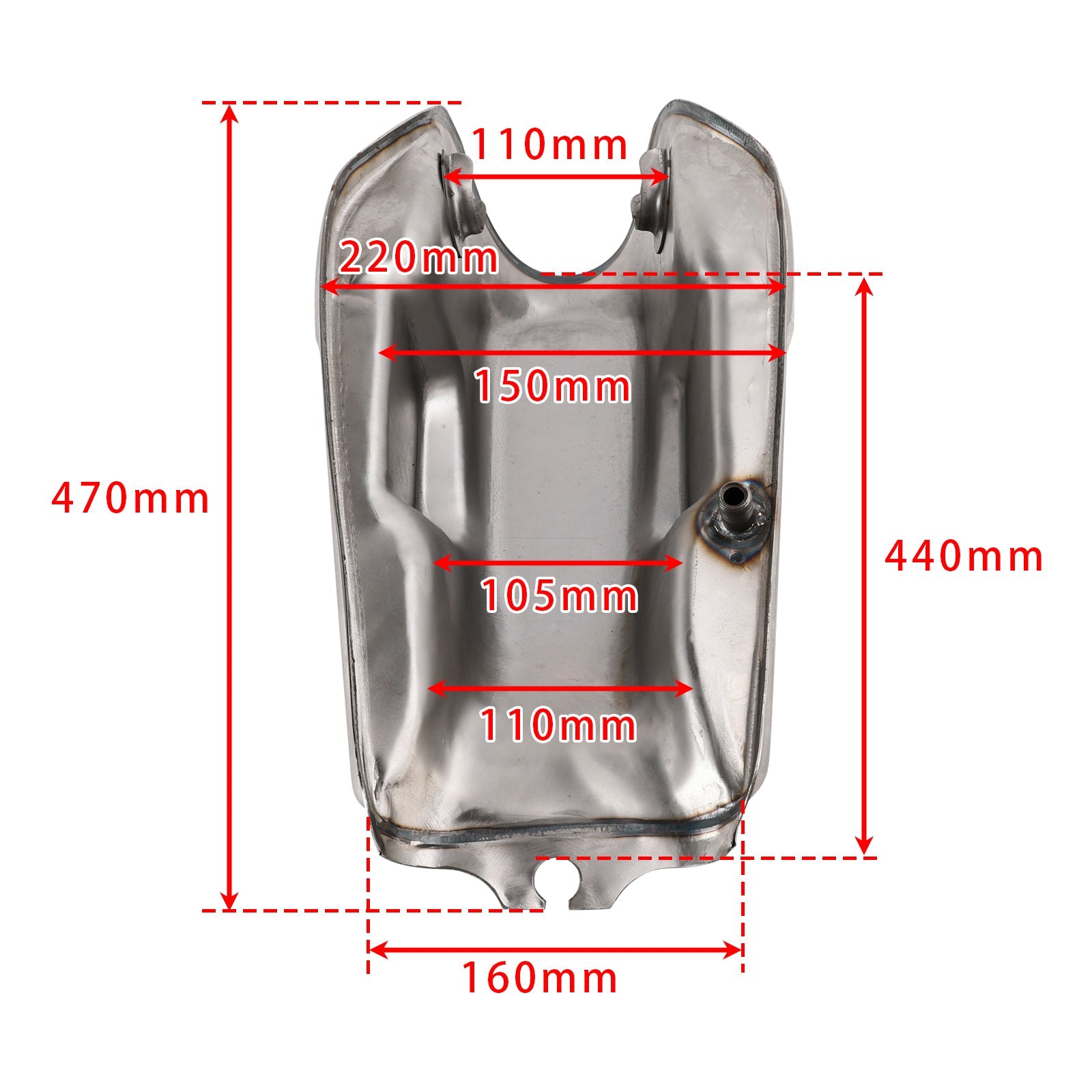 Ne -izbarvani bencinski rezervoar za CFMOTO Mandrill Cafe Racer 2,4 litra 9 L