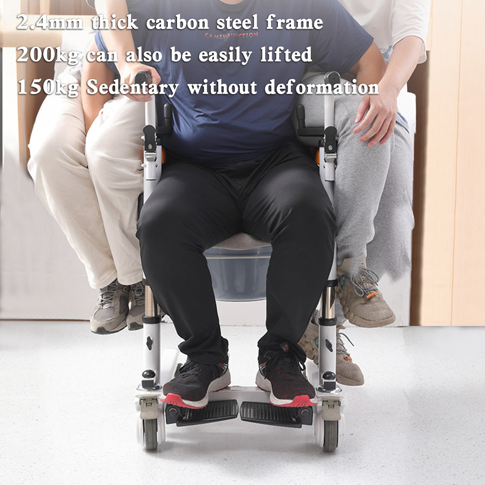 Fauteuil roulant à levage transféré pour patient âgé avec siège divisé à 180°